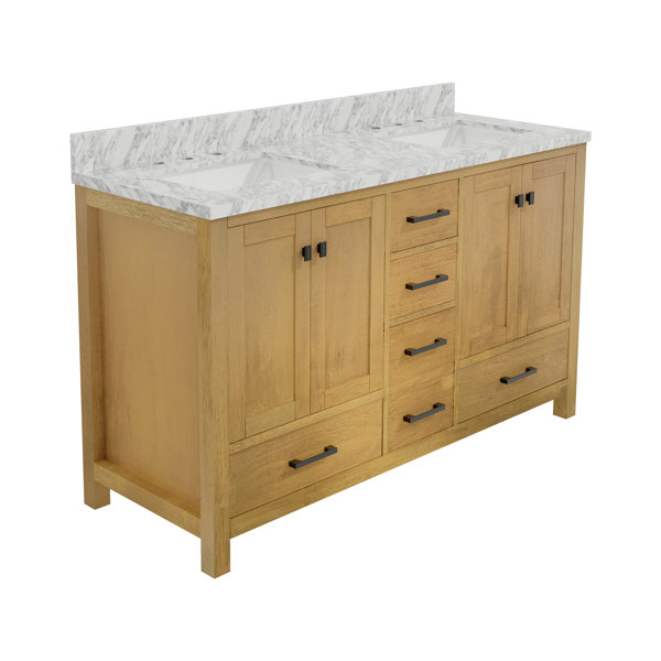 CASAINC Dreamway 60" W Double Bathroom Vanity Solid Wood Vanities With ...